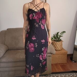 Evan Picone Vintage Floral Midi Dress Size 14